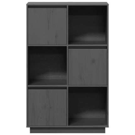 Credenza Grigia 74x35x117 cm in Legno Massello di Pino