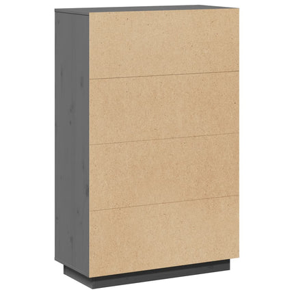 Credenza Grigia 74x35x117 cm in Legno Massello di Pino