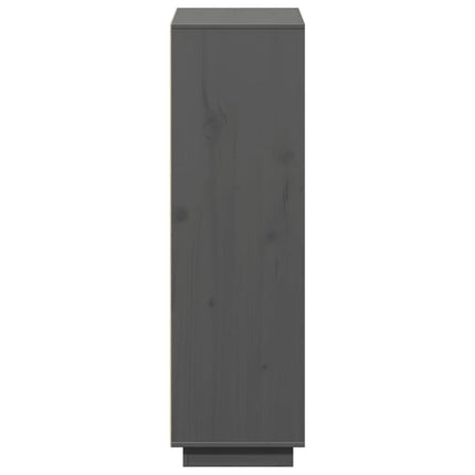 Credenza Grigia 110,5x35x117 cm in Legno Massello di Pino