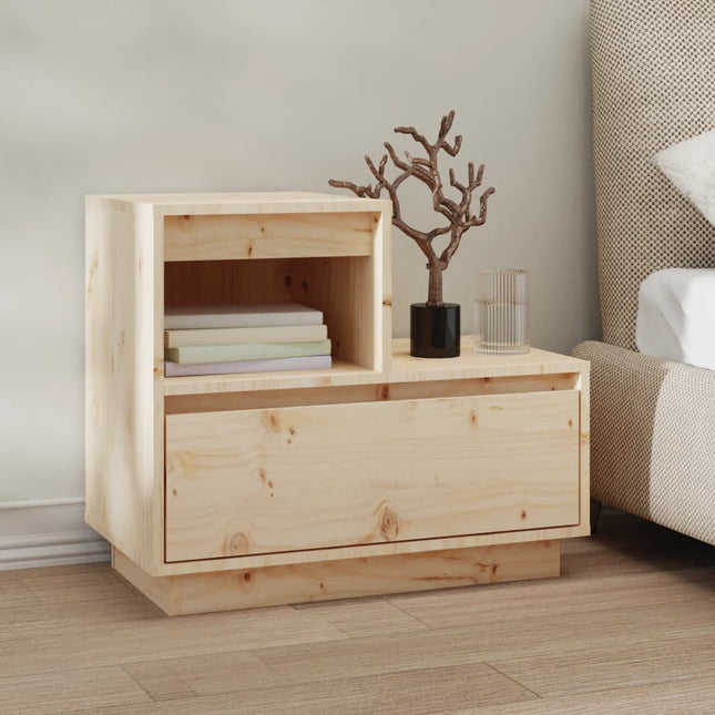 Comodino 60x34x51 cm in Legno Massello di Pino