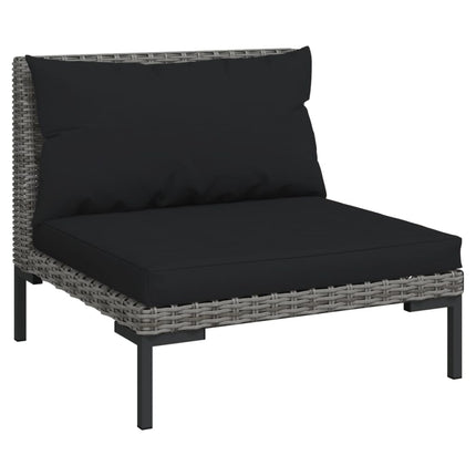 Divani da Giardino 12 pz con Cuscini in Polyrattan Grigio Scuro