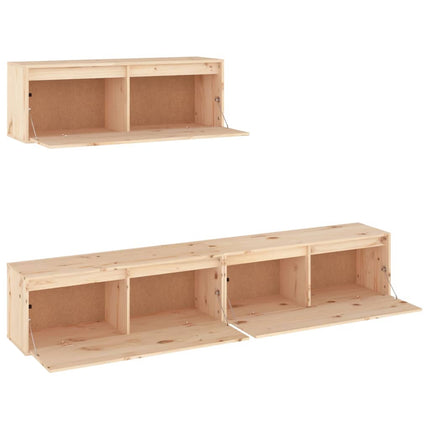 Mobili Porta TV 3 pz in Legno Massello di Pino