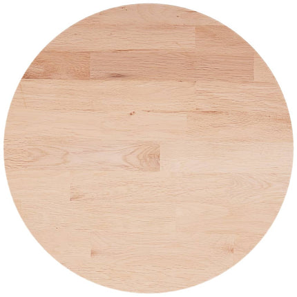 Piano Tavolo Rotondo ÃƒËœ40x1,5 cm Massello di Rovere Non Trattato