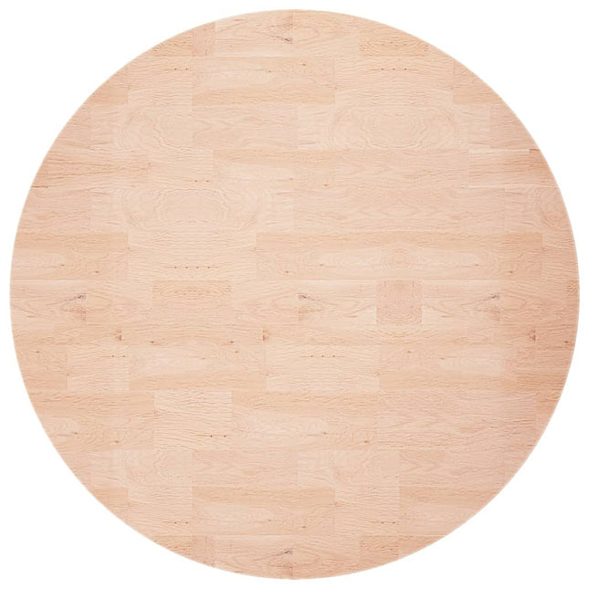 Piano Tavolo Rotondo Ã˜70x1,5 cm Massello di Rovere Non Trattato