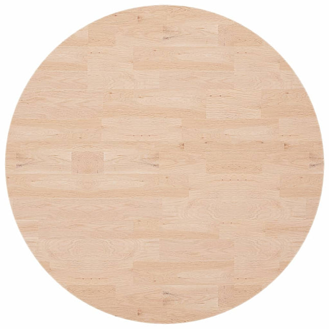 Piano Tavolo Rotondo Ã˜90x2,5 cm Massello di Rovere Non Trattato