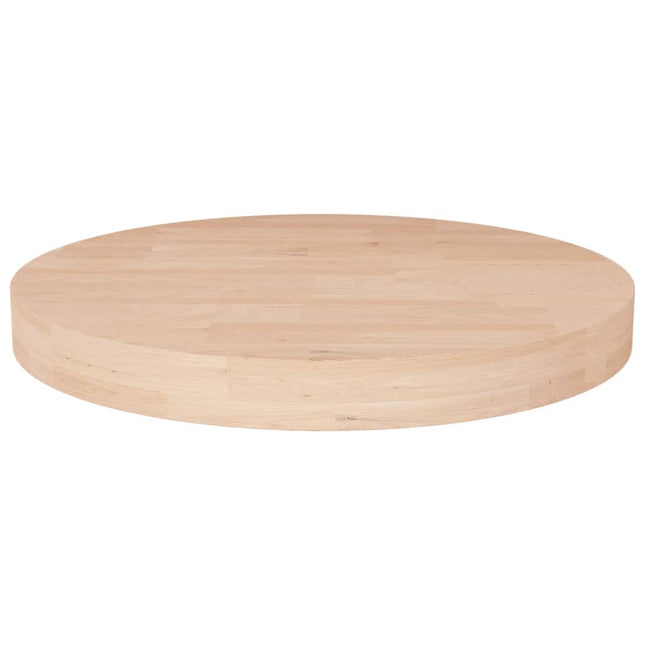 Piano Tavolo Rotondo Ã˜40x4 cm Massello di Rovere Non Trattato