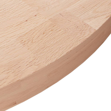 Piano Tavolo Rotondo Ã˜70x4 cm Massello di Rovere Non Trattato