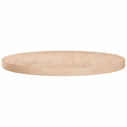 Piano Tavolo Rotondo Ã˜80x4 cm Massello di Rovere Non Trattato