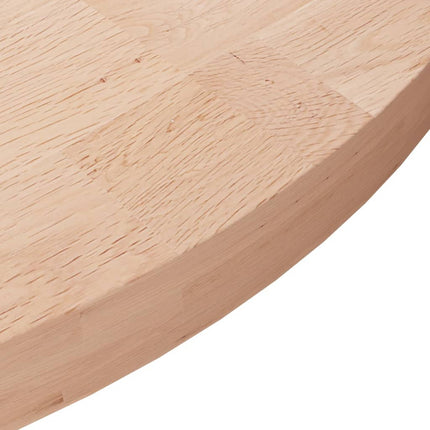 Piano Tavolo Rotondo Ã˜80x4 cm Massello di Rovere Non Trattato