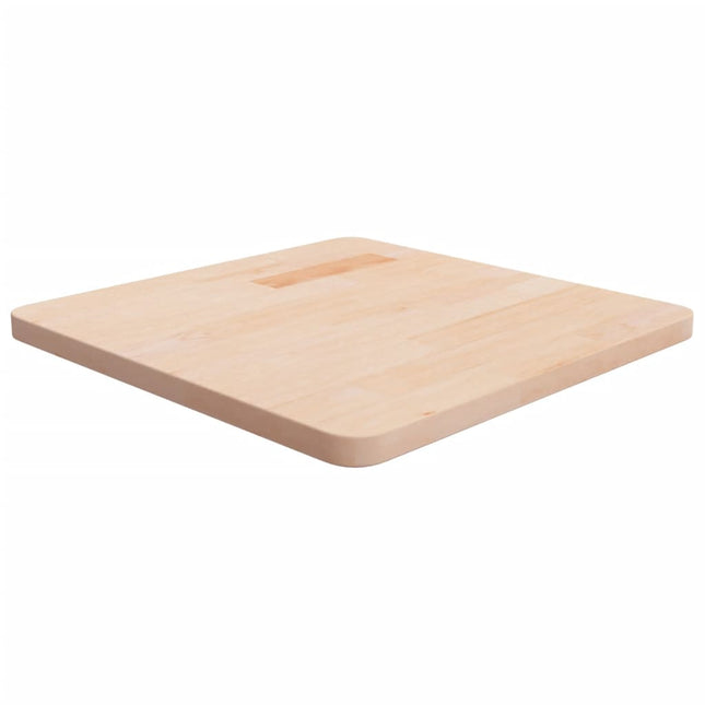 Piano Tavolo Quadrato 50x50x2,5 cm Massello Rovere Non Trattato