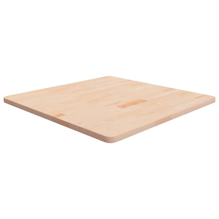 Piano Tavolo Quadrato 80x80x2,5 cm Massello Rovere Non Trattato
