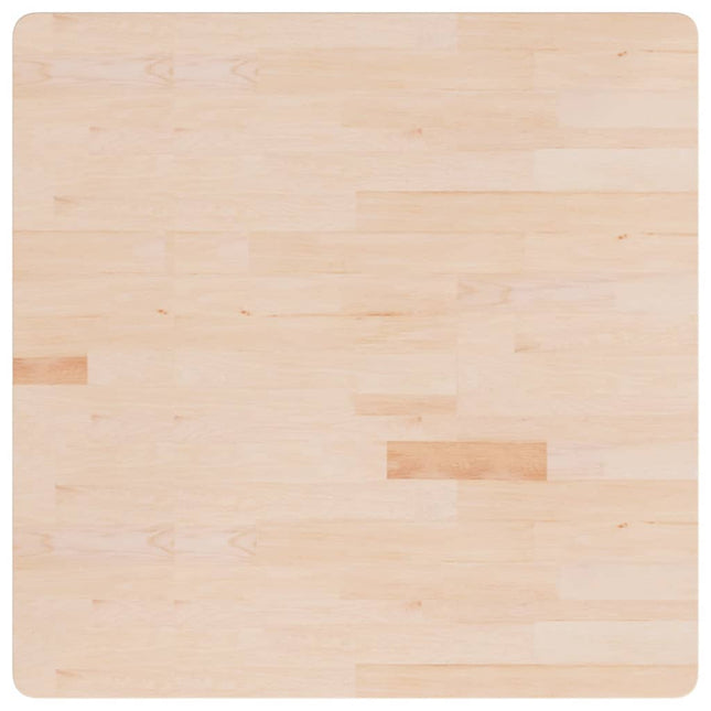 Piano Tavolo Quadrato 90x90x2,5 cm Massello Rovere Non Trattato