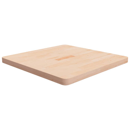 Piano Tavolo Quadrato 70x70x4 cm Massello Rovere Non Trattato