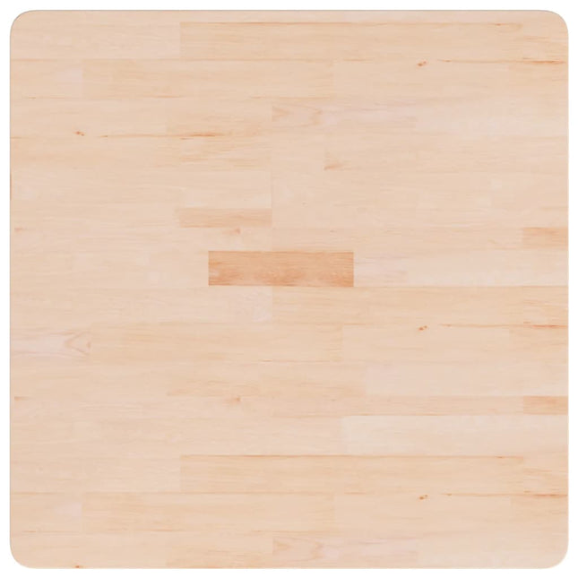 Piano Tavolo Quadrato 70x70x4 cm Massello Rovere Non Trattato