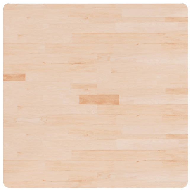Piano Tavolo Quadrato 80x80x4 cm Massello Rovere Non Trattato