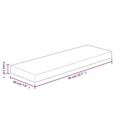 Ripiano 40x20x4 cm Legno Massello di Rovere Non Trattato