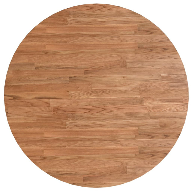 Piano Tavolo Rotondo Marrone Chiaro Ø80x1,5 cm Rovere Trattato