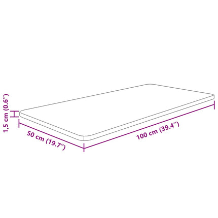 Piano Bagno Marrone Chiaro 100x50x1,5cm Legno Massello Trattato