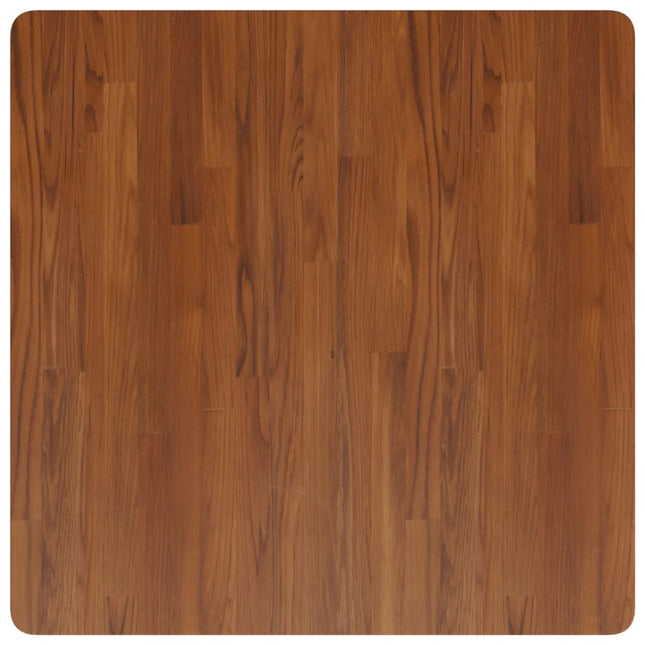 Piano Tavolo Quadrato Marrone Scuro 80x80x1,5cm Rovere Trattato