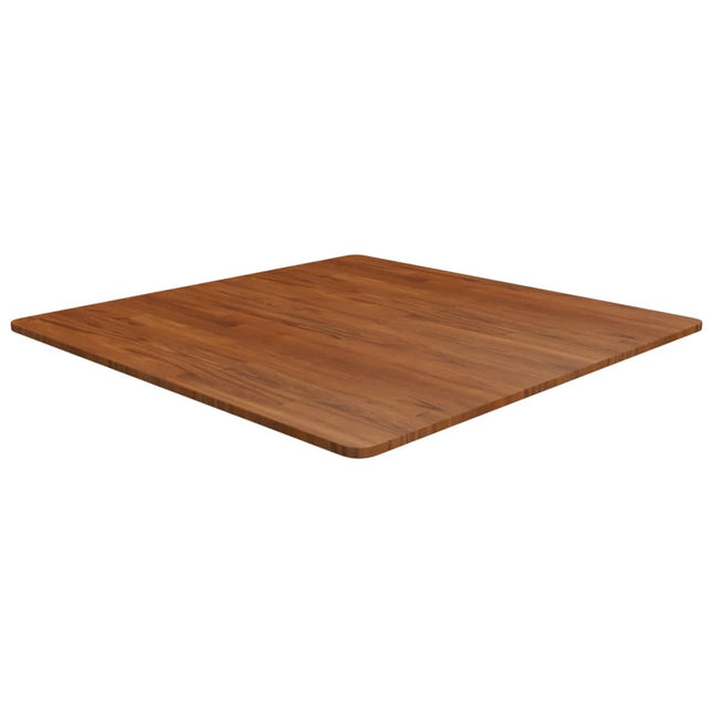 Piano Tavolo Quadrato Marrone Scuro 90x90x1,5cm Rovere Trattato