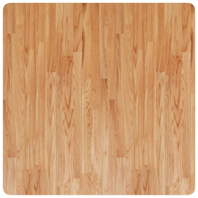 Piano Tavolo Quadrato Marrone Chiaro 80x80x2,5 Rovere Trattato