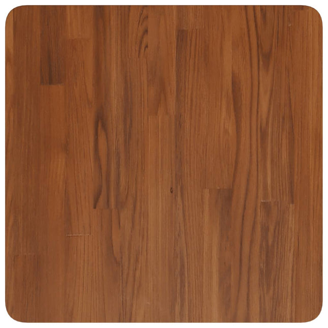 Piano Tavolo Quadrato Marrone Scuro 50x50x2,5cm Rovere Trattato