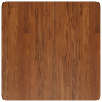 Piano Tavolo Quadrato Marrone Scuro 70x70x2,5cm Rovere Trattato