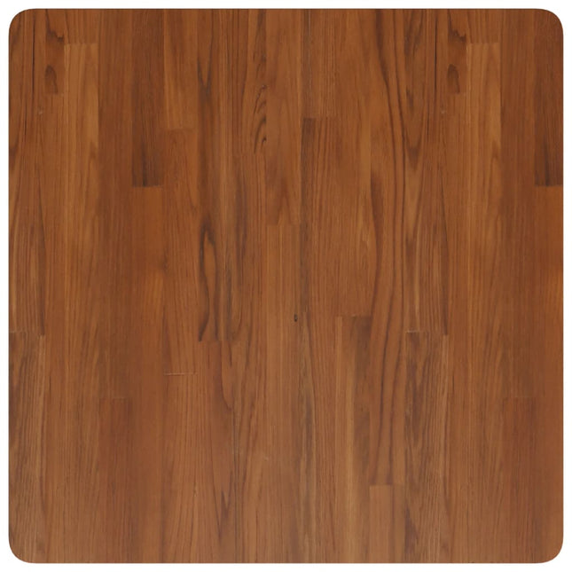 Piano Tavolo Quadrato Marrone Scuro 70x70x2,5cm Rovere Trattato