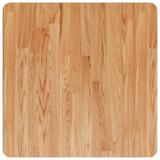 Piano Tavolo Quadrato Marrone Chiaro 60x60x4cm Rovere Trattato