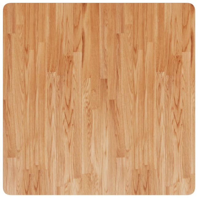Piano Tavolo Quadrato Marrone Chiaro 80x80x4cm Rovere Trattato