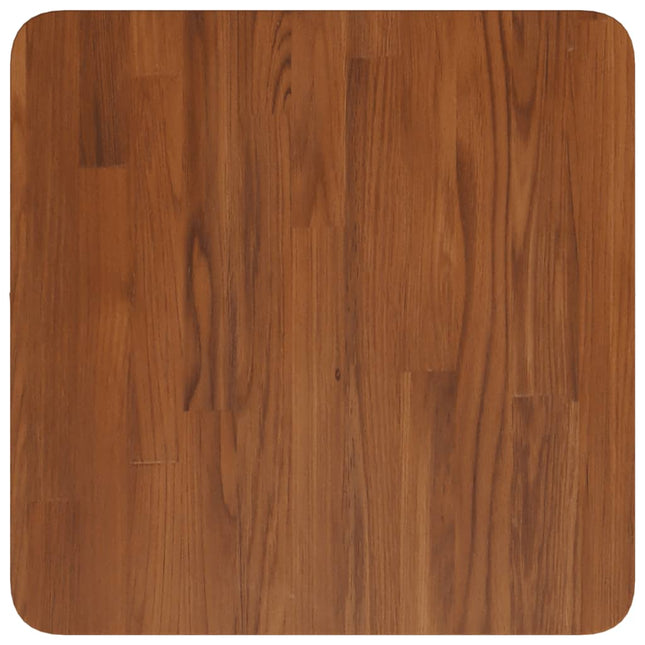 Piano Tavolo Quadrato Marrone Scuro 40x40x4cm Rovere Trattato