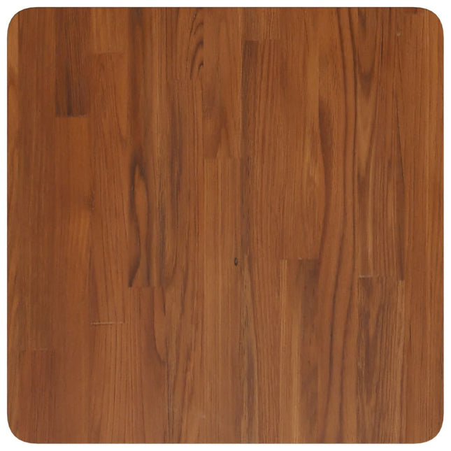 Piano Tavolo Quadrato Marrone Scuro 50x50x4cm Rovere Trattato