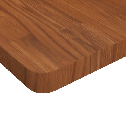 Piano Tavolo Quadrato Marrone Scuro 50x50x4cm Rovere Trattato
