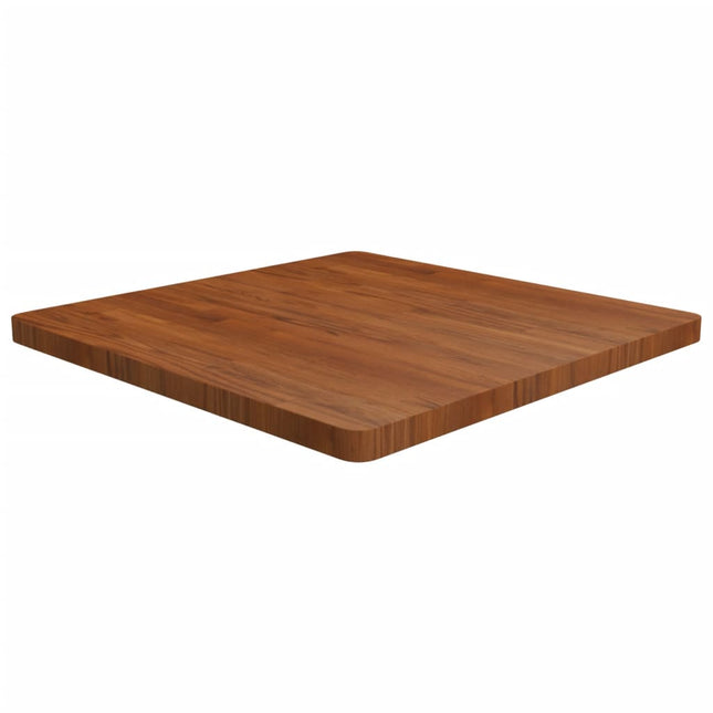 Piano Tavolo Quadrato Marrone Scuro 80x80x4cm Rovere Trattato