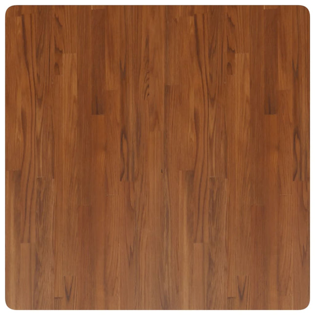 Piano Tavolo Quadrato Marrone Scuro 90x90x4cm Rovere Trattato