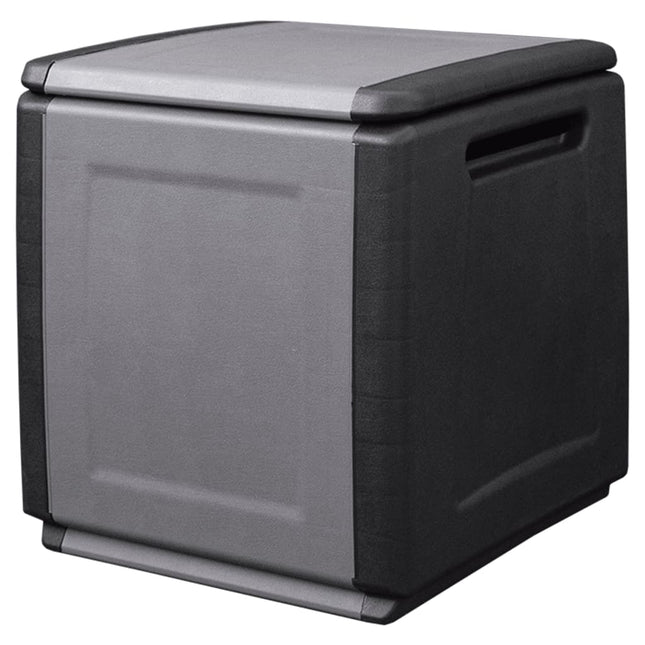 Contenitore da Giardino 54x53x57 cm 130 L Grigio Scuro e Nero