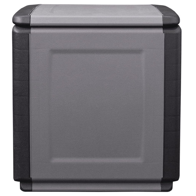 Contenitore da Giardino 54x53x57 cm 130 L Grigio Scuro e Nero
