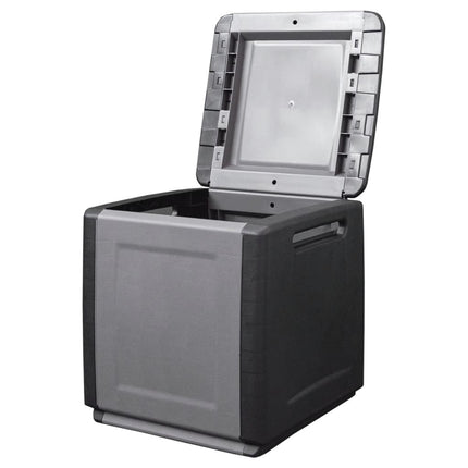 Contenitore da Giardino 54x53x57 cm 130 L Grigio Scuro e Nero