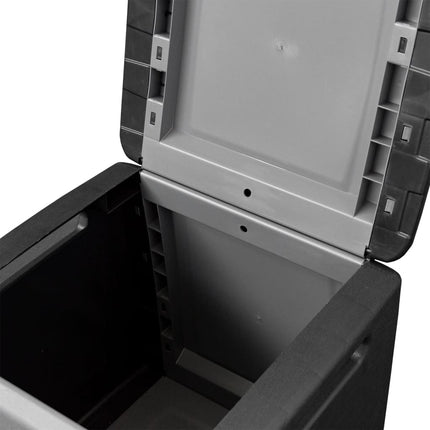 Contenitore da Giardino 54x53x57 cm 130 L Grigio Scuro e Nero