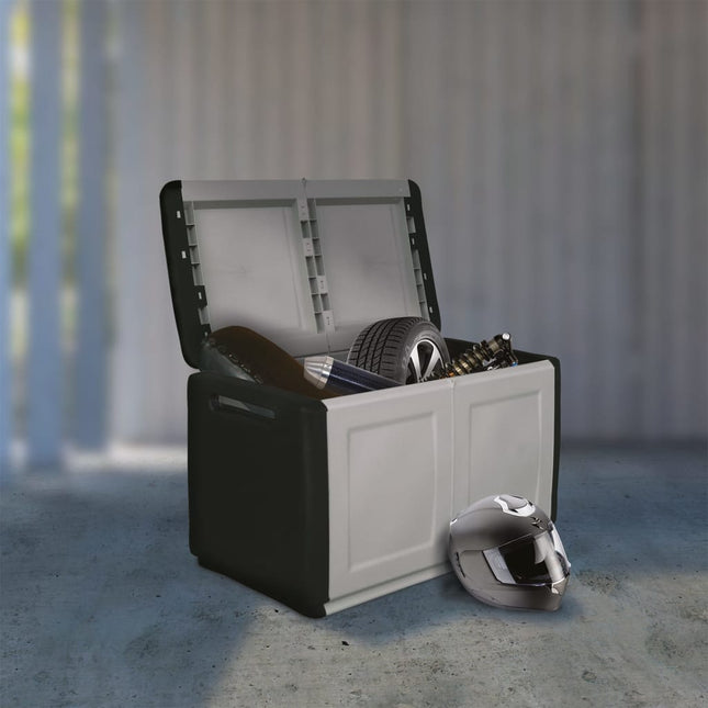 Contenitore da Giardino 96x53x57 230 L Grigio Scuro e Nero