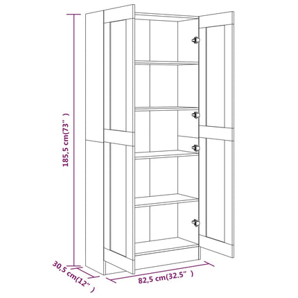 Comodino Grigio Sonoma 82,5x30,5x185,5 cm in Legno Multistrato