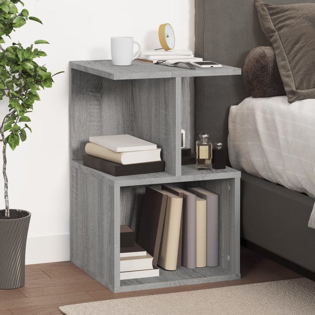 Comodino Grigio Sonoma 35x35x55 cm in Legno Multistrato