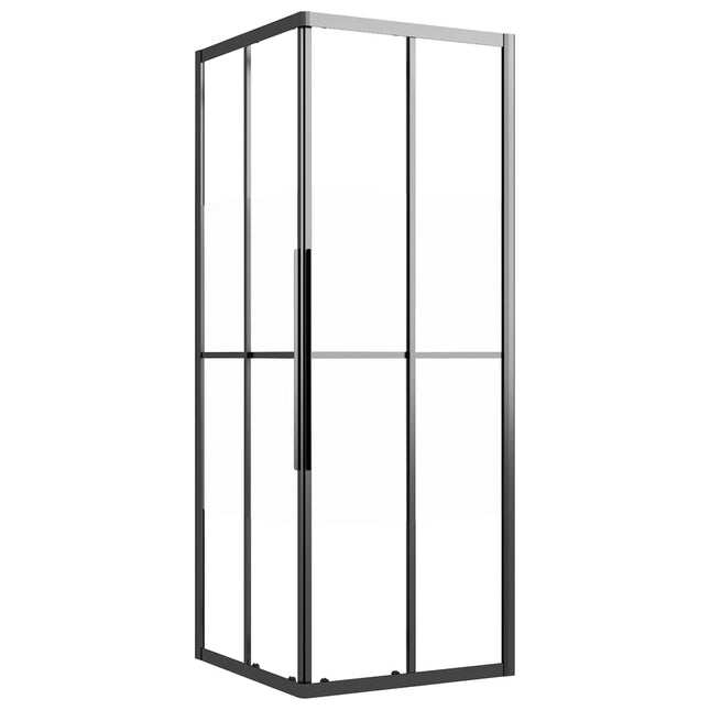 Cabina Doccia ESG Semi Smerigliato 70x70x180 cm Nera