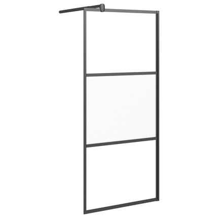 Parete Doccia Walk in 90x195 cm Vetro Semi Smerigliato ESG Nero