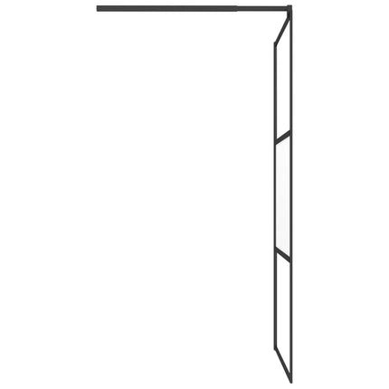 Parete Doccia Walk in 100x195cm Vetro Semi Smerigliato ESG Nero