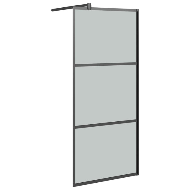 Parete Doccia Walk in 90x195 cm in Vetro Scuro ESG Nero