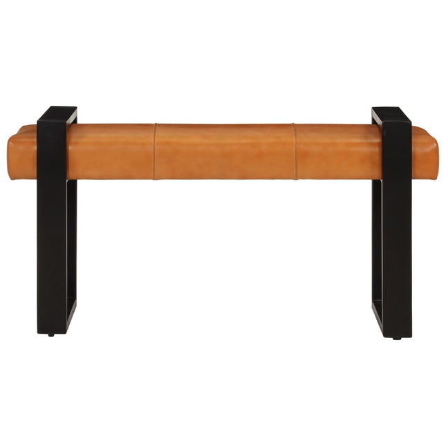 Panca Nera e Marrone 110 cm in Vera Pelle di Capra