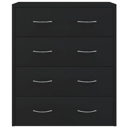 Credenza con 4 Cassetti 60x30,5x71 cm Nera