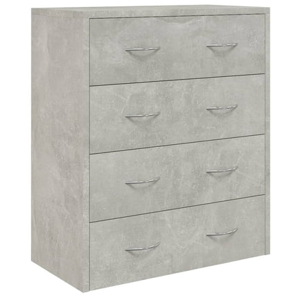 Credenza con 4 Cassetti 60x30,5x71 cm Grigio cemento