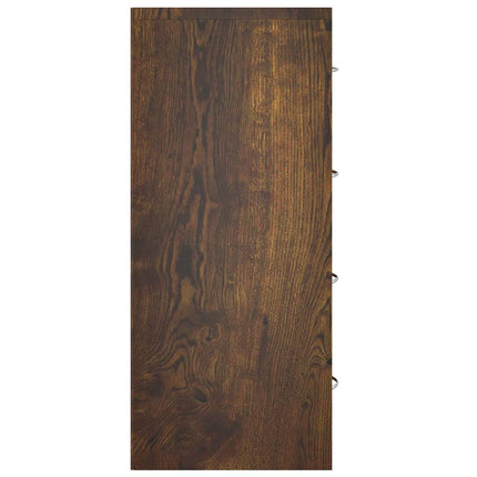 Credenza con 4 Cassetti 60x30,5x71 cm Rovere fumo